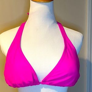Hot Pink Halter Triangle Bikini Top - NWOT